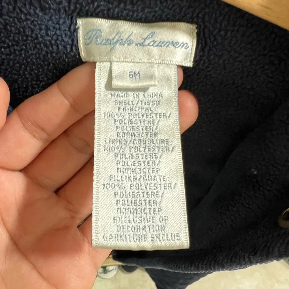 RALPH LAUREN Hooded Barn Bunting Siz6M